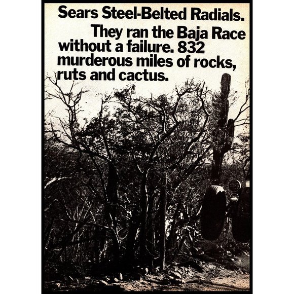 1971 Sears Tire Center Baja Run 2 Page Vintage Print Ad Dune Buggy Race Wall Art - Picture 2 of 3